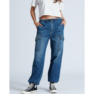 ASKK NY Parachute Baggy Drawstring Jeans in Gunnison 26